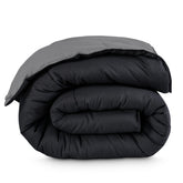 Bare Home comforter front view black side showing sleek reversible styling and cozy look