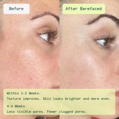 Barefaced pad close-up texture showing dual-sided surface for exfoliation