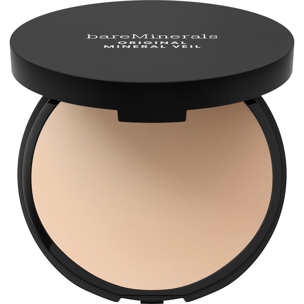 bareMinerals compact front view showing sleek packaging and travel benefit