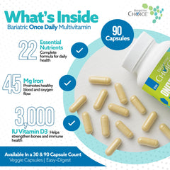 Bariatric Choice capsule in hand to show size and ease of swallowing benefit
