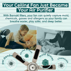 barnakl filters applied on ceiling fan blade for discreet air cleaning