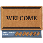 Barnyard Designs front view of welcome mat at doorway showing inviting design and fit
