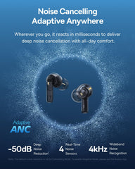 Baseus Bass BP1 Pro earbud close-up showing texture and comfortable fit benefit