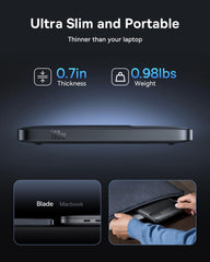 Baseus side profile illustrating thin Blade design for easy carry