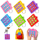 Basytodio front packaging showing 24 colorful tic tac toe keychains and quick party solution