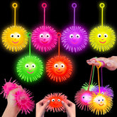 Basytodio front packaging showing 24 colorful light-up puffer balls and quantity