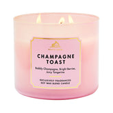 Bath & Body Works front view of Champagne Toast candle showing jar and lid for stylish display