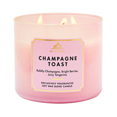 Bath & Body Works front view of Champagne Toast candle showing jar and lid for stylish display
