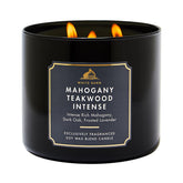 Bath & Body Works front jar view showcasing mahogany teakwood fragrance and bold ambiance