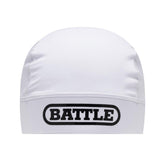 Battle skull cap front view in white showing fit and low-profile comfort
