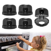 BBsecure front view of five-pack stove knob covers showing packaging and contents