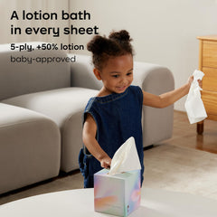 bc babycare single tissue close-up highlighting lotion layer comfort