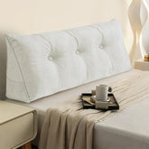 Bcareself front view of twin wedge pillow showing clean ivory linen and support