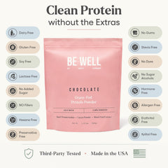 Be Well by Kelly LeVeque powder being mixed in cup for quick, low-carb shake