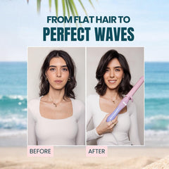 Beachwaver B1 in use on long hair delivering consistent, salon-style curls