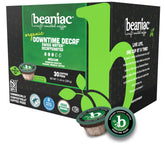 beaniac front packaging showing compostable pods and organic benefits