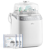 Bear front view showing compact all-in-one cleaning station and space savings