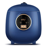 Bear mini rice cooker front view showing compact design and one-touch control benefit