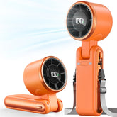 Bearwind front view of Cosmic Orange fan showing compact design and portability benefit