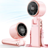 Bearwind front view pink fan showing compact design and quick cooling