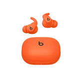 Beats Powerbeats Fit front view in Spark Orange showing sporty design and visibility