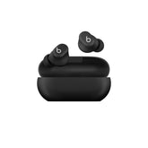 Beats Solo Buds front packaging in matte black showing compact case and earbuds, showcasing portability