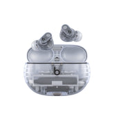 Beats Studio Buds + front view showing design and compact profile for portability