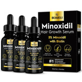beaueli front label showing 5% minoxidil and bottle benefit