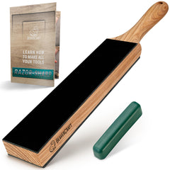 BeaverCraft paddle strop front view showing durable leather and shape for precise honing