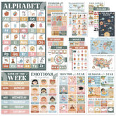BEAWART front view of the 18 modern boho educational posters showing variety and clarity