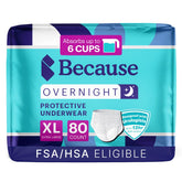 Because front packaging showing 80-count and XLarge benefit of bulk value