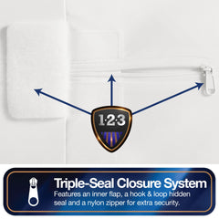 Bed Bug Blocker zipper and triple-seal close-up demonstrating secure closure
