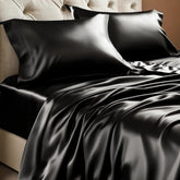 BEDELITE black queen sheets front packaging showing set and benefits