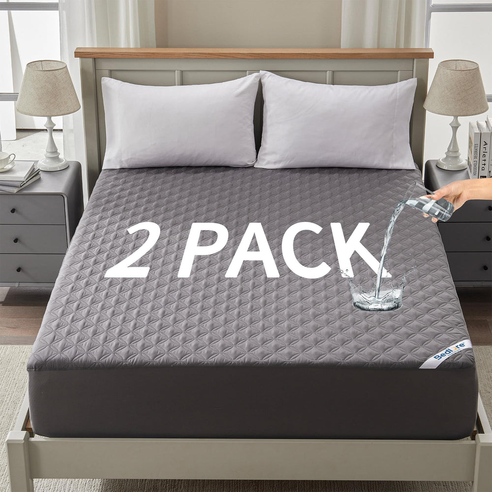 BEDLORE front packaging showing queen protector protecting mattress