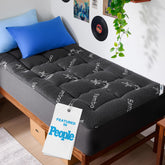 BEDLORE front view of Twin XL topper showing plush pillow top comfort