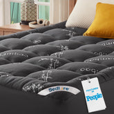BEDLORE full-size topper front view showing plush surface and neat edges for comfort