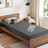 Bedlore twin protector front view showing quilted top and neat fit benefit: comfort