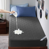 BEDLORE front view of Twin XL protector showing quilted top and fit, protecting mattress