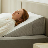 Bedluxe front view of white wedge pillow showing clean profile and support