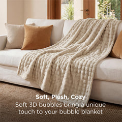 Bedsure folded blanket detail showing neat edges and compact storage benefit
