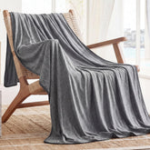 Bedsure dark grey throw front view showing clean drape and modern color benefit comfort