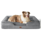 Bedsure front view of large dog bed showing bolsters and roomy surface for comfort