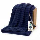 Bedsure navy throw front view showing size and cozy look