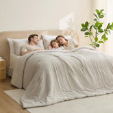 Bedsure front view showing oversized king comforter and coordinated pieces for full coverage