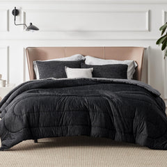 Bedsure close-up of reversible sides highlighting cool and cozy options