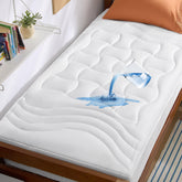 Bedsure front view of Twin XL protector showing full coverage and neat fit benefit: protection