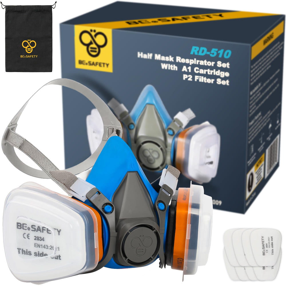 BEESAFETY RD-510 front view showing mask shape and nose seal for improved protection
