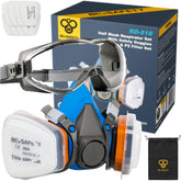 BEESAFETY RD-518 front view showing mask and goggles protecting face