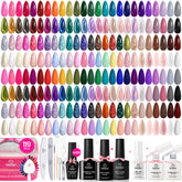 Beetles gel polish full kit front view showing 100 polish bottles benefiting variety