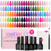 beetles gel polish front packaging showing full 63-piece kit and benefits